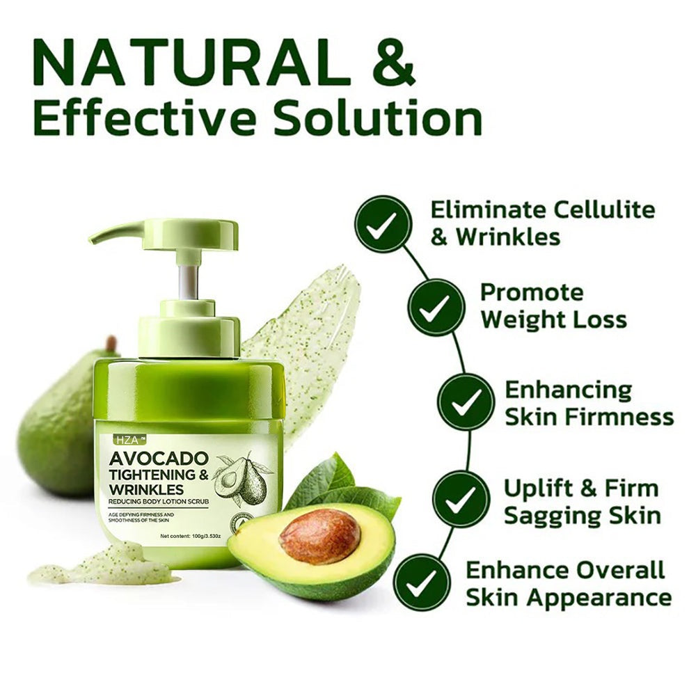 HZA™ Avocado Tightening & Wrinkles Reducing Body Lotion Scrub (CDA Recommended)