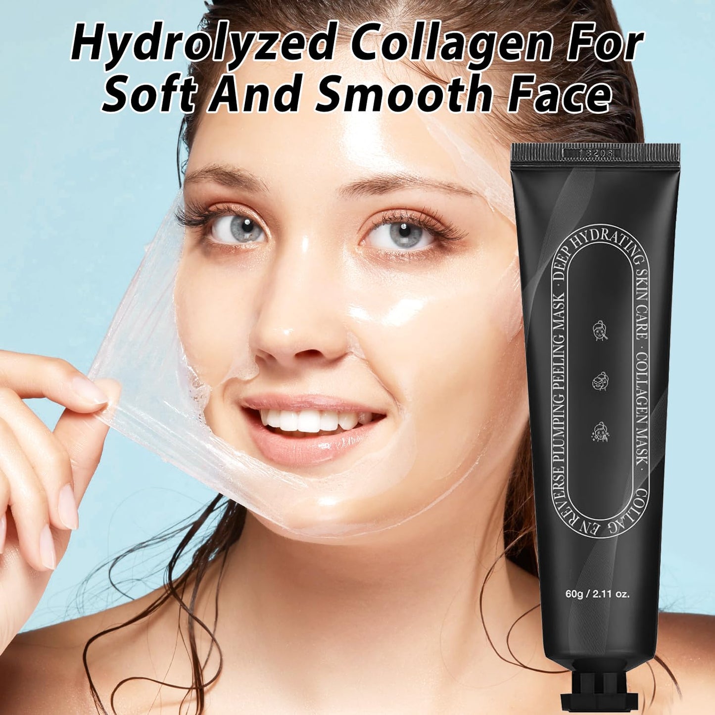 2024-SS Collagen Reverse Plumping Mask, Peel-Off Mask - Korean Collagen Mask, Collagen Plumping Peel, Hydrolyzed Collagen