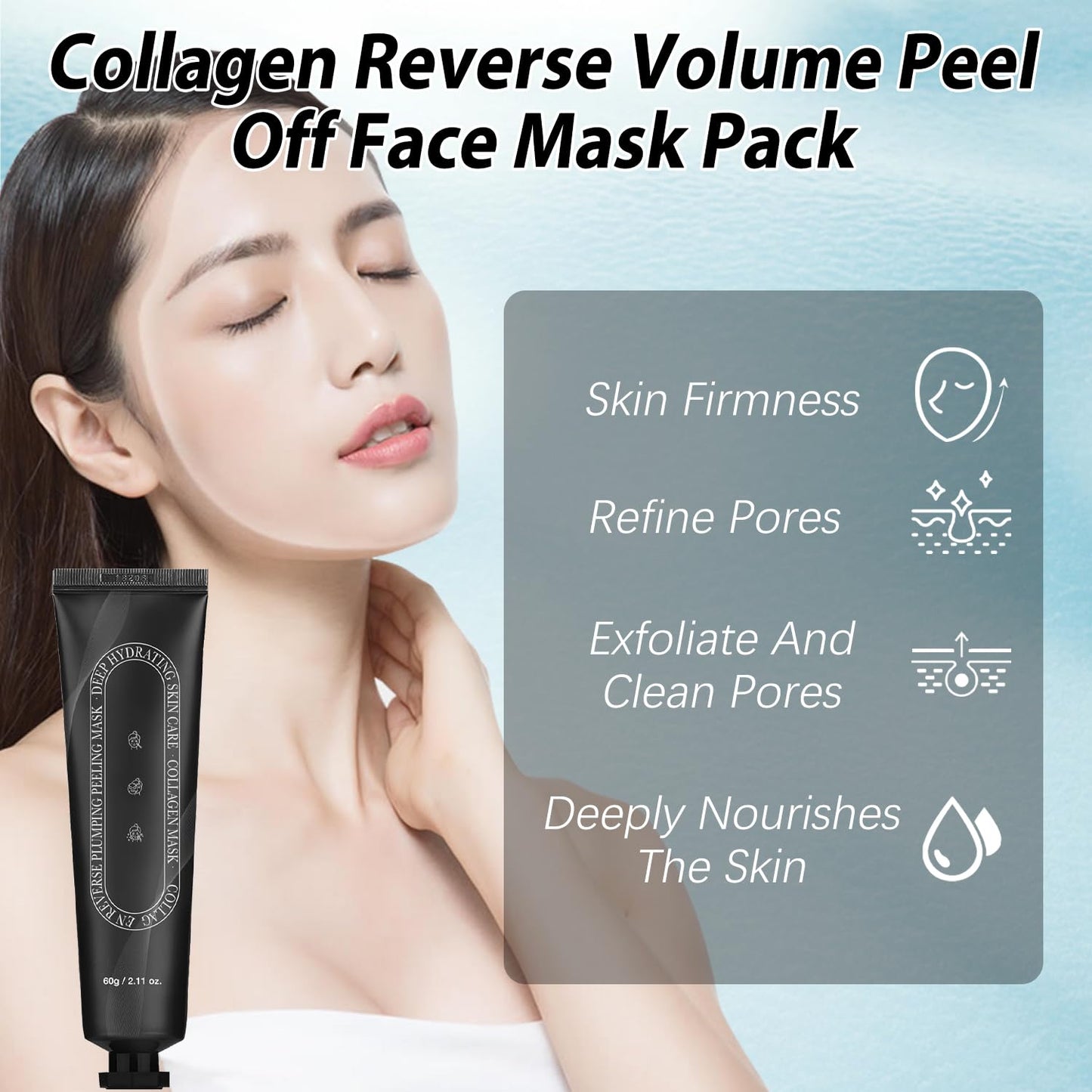 2024-SS Collagen Reverse Plumping Mask, Peel-Off Mask - Korean Collagen Mask, Collagen Plumping Peel, Hydrolyzed Collagen
